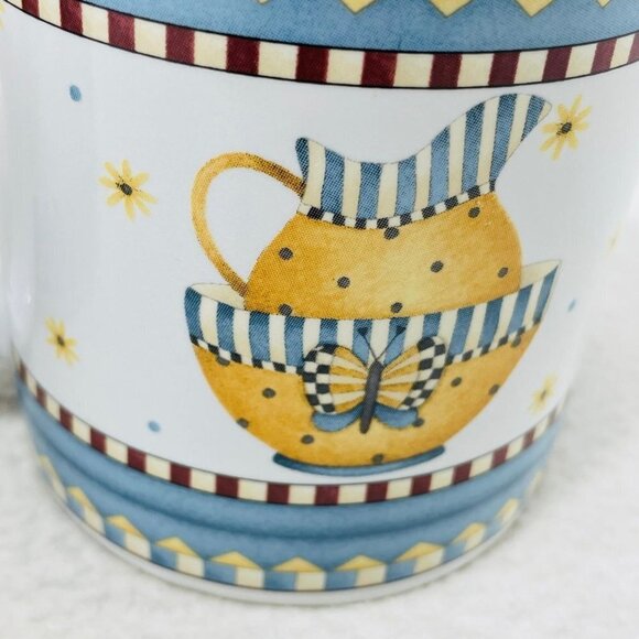 Sakura Mug Debbie Mumm Vintage Country Kitchen Set 2 Countryside Americana Farm - Picture 3 of 8